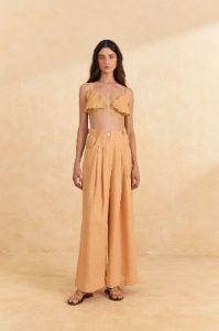 Beige Leaf Crop Top sold by FARM Rio