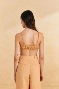 Beige Leaf Crop Top sold by FARM Rio