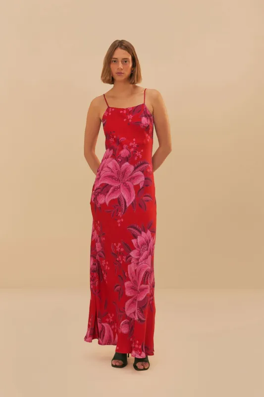 Red Summer Fruit Lenzing™ Ecovero™ Viscose Maxi Dress sold by FARM Rio