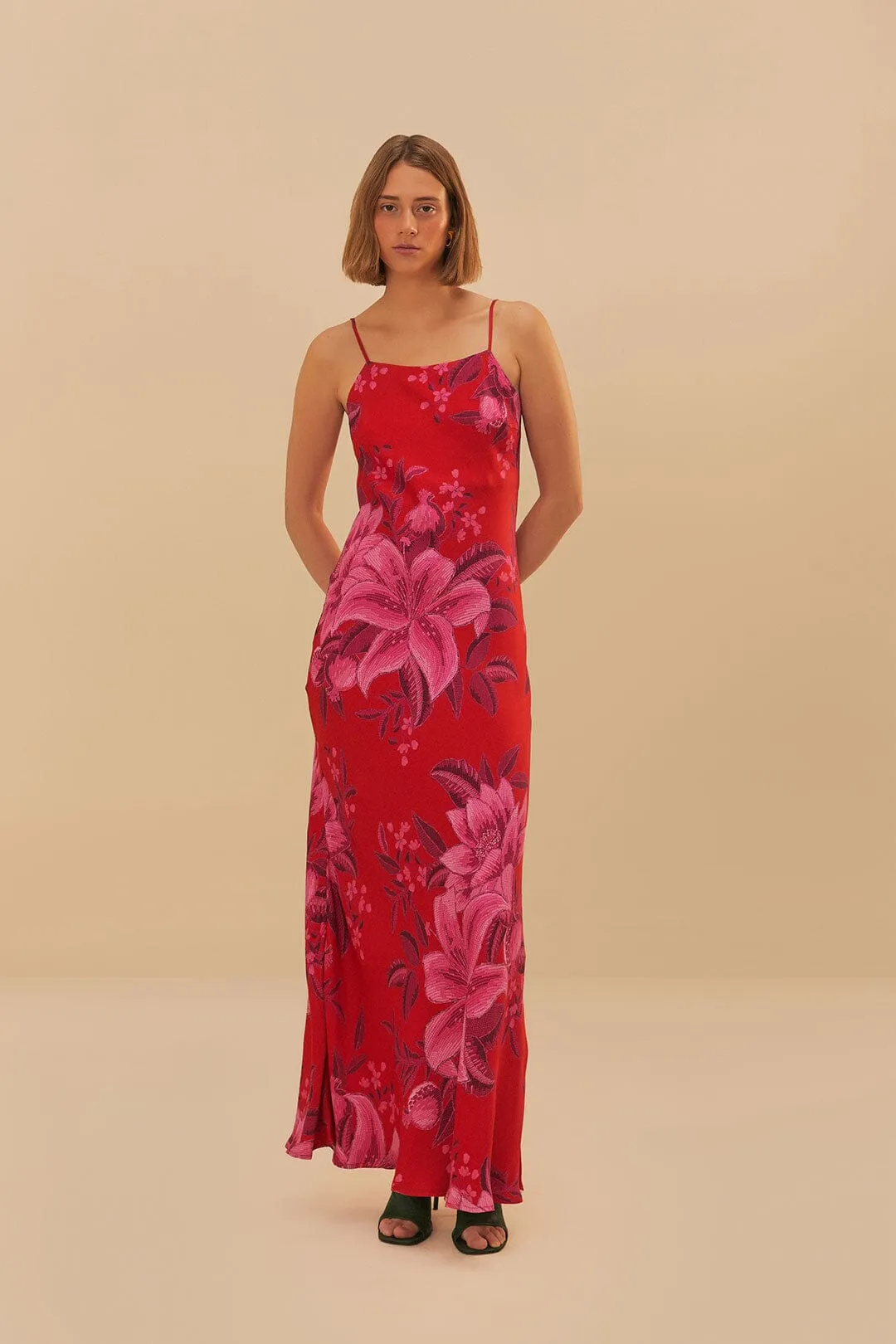 Red Summer Fruit Lenzing™ Ecovero™ Viscose Maxi Dress sold by FARM Rio