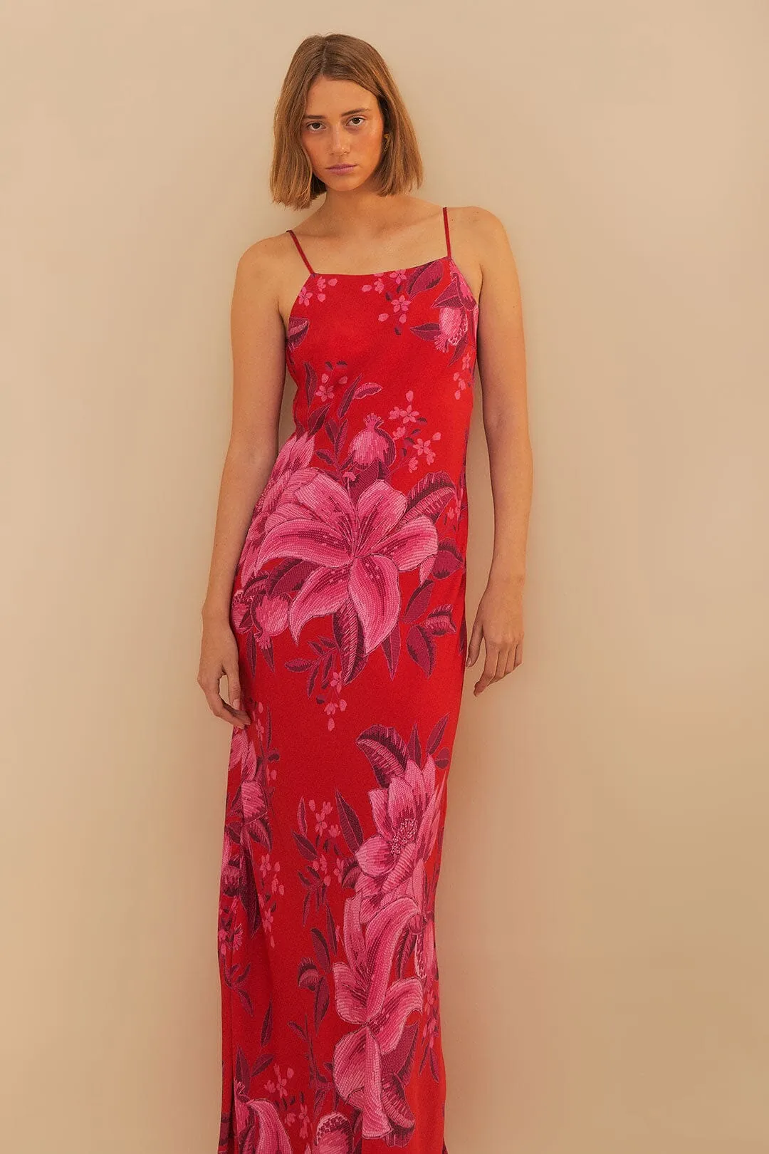 Red Summer Fruit Lenzing™ Ecovero™ Viscose Maxi Dress sold by FARM Rio product image thumbnail 3