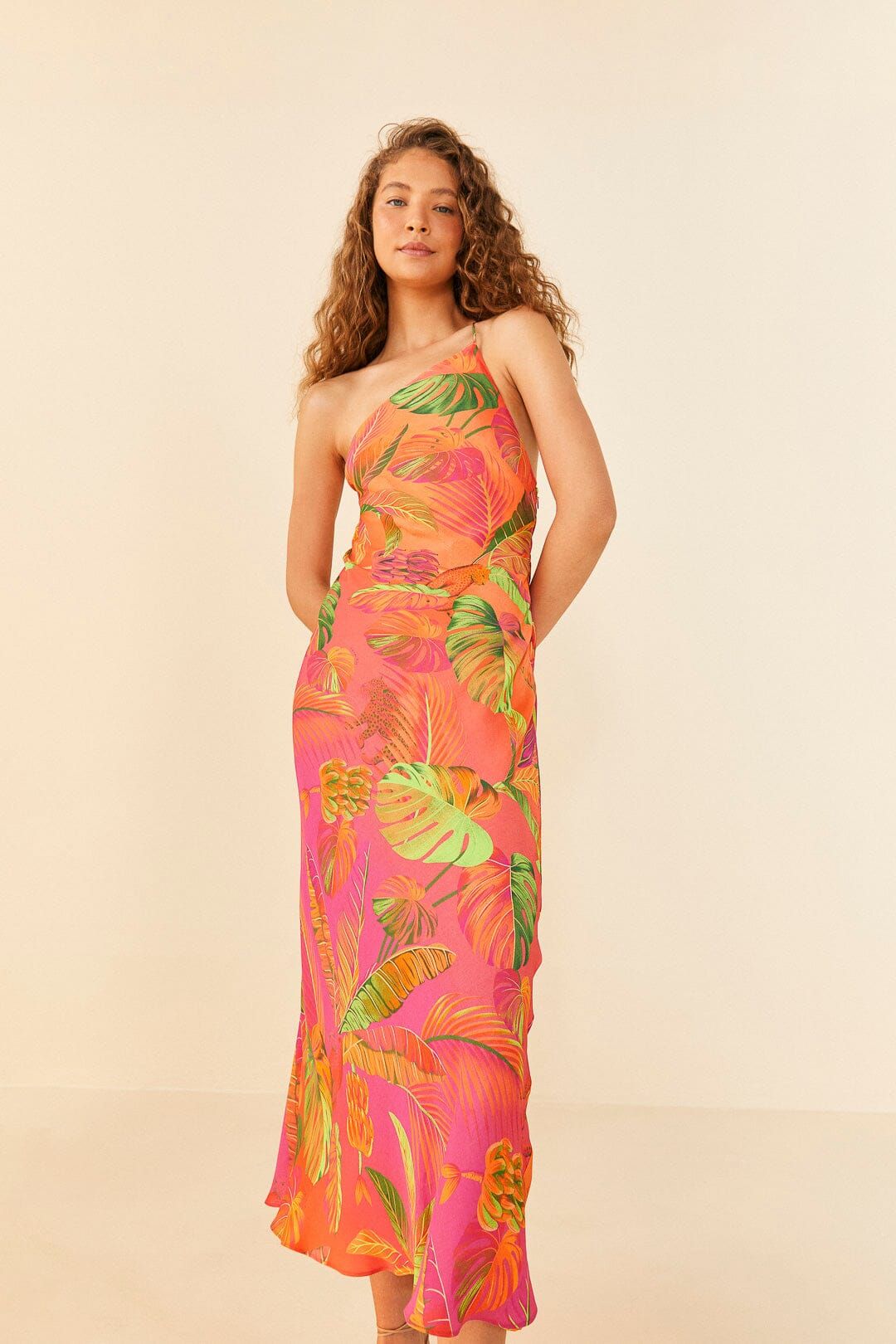 Orange Ombre Forest Lenzing™ Ecovero™ Viscose Midi Dress sold by FARM Rio