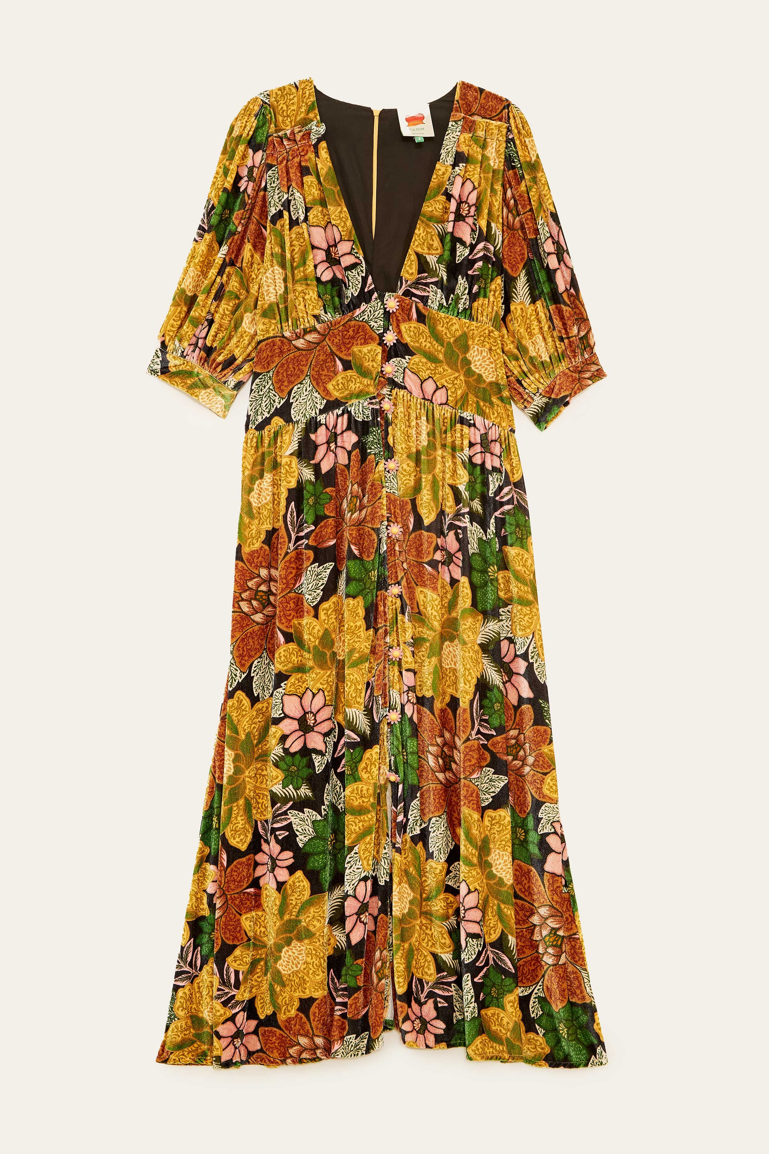 Black Garden V Neck Midi Dress sold by FARM Rio product image thumbnail 6