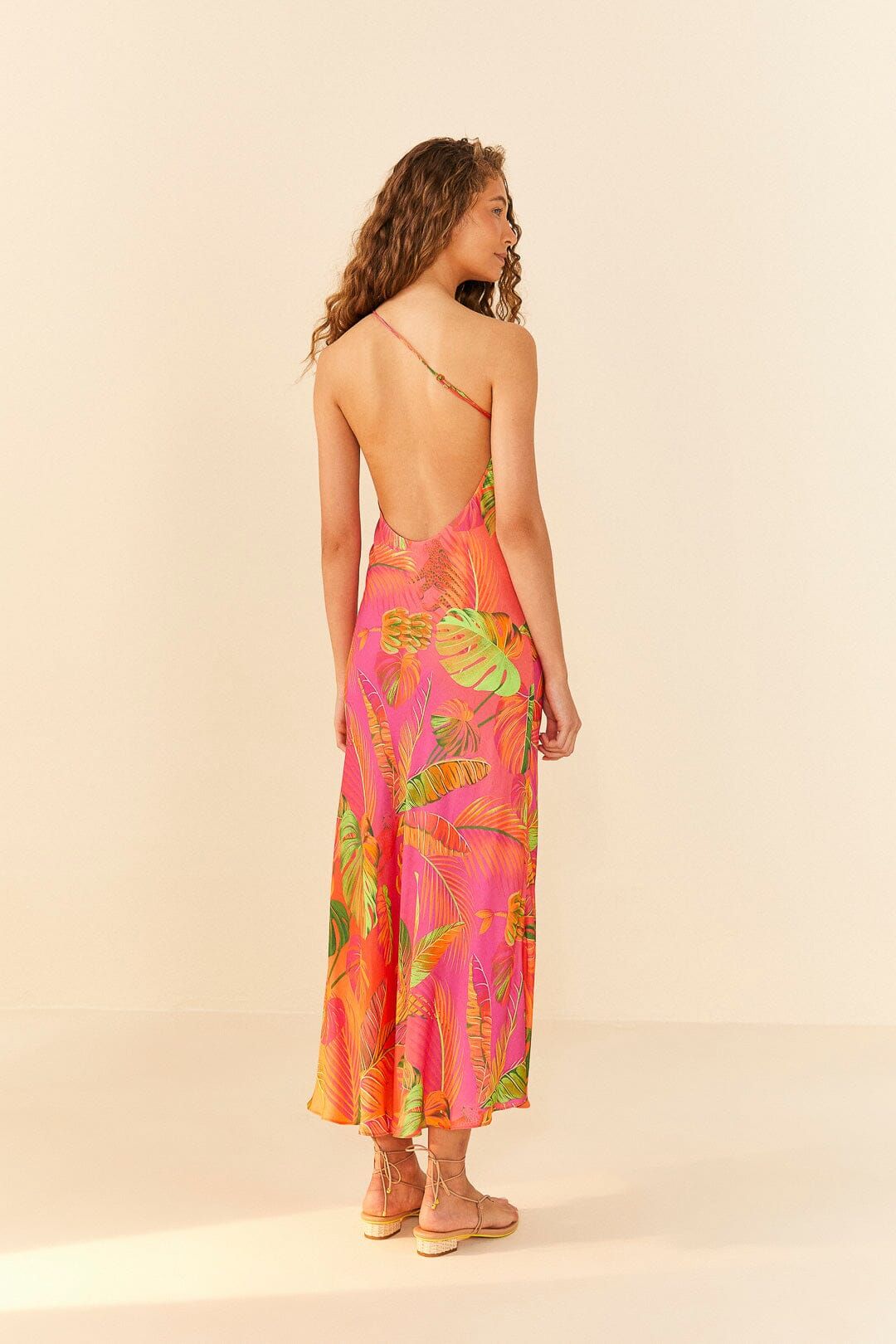 Orange Ombre Forest Lenzing™ Ecovero™ Viscose Midi Dress sold by FARM Rio product image thumbnail 4