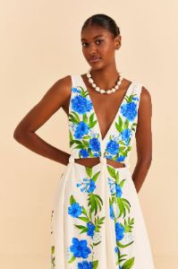 Off-White Romantic Garden Midi Dress sold by FARM Rio