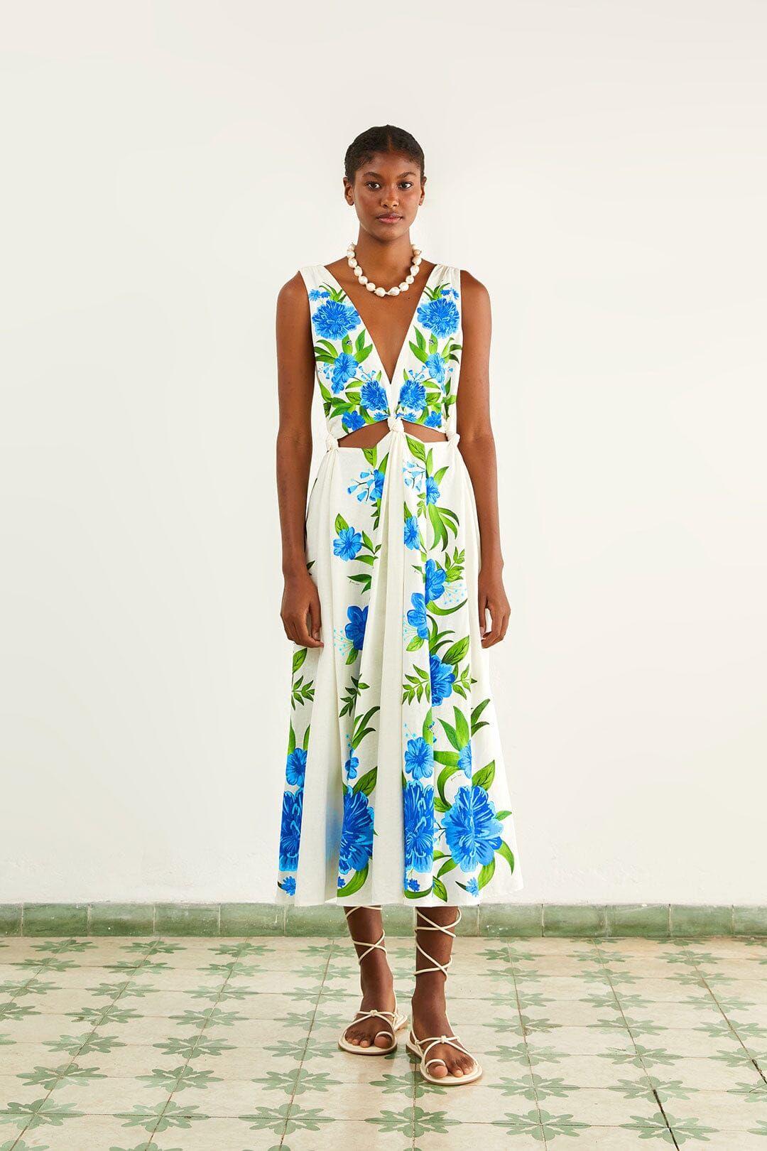 Off-White Romantic Garden Midi Dress sold by FARM Rio