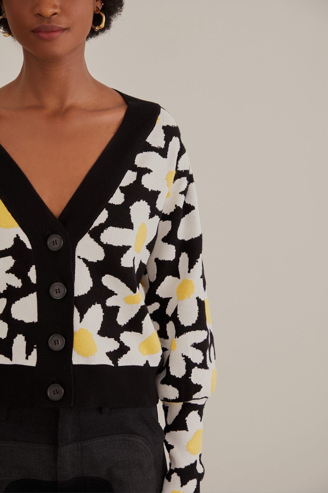 Black Flowers Knit Cardigan sold by FARM Rio product image thumbnail 2