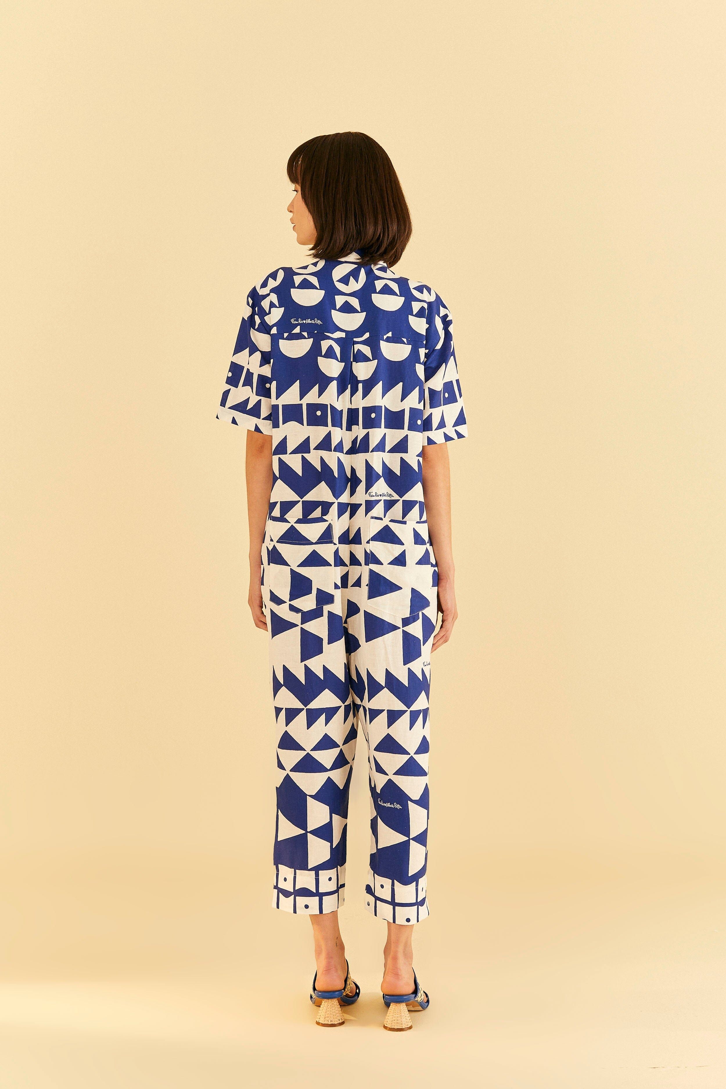 Off-White Pitta Tiles Jumpsuit sold by FARM Rio product image thumbnail 4