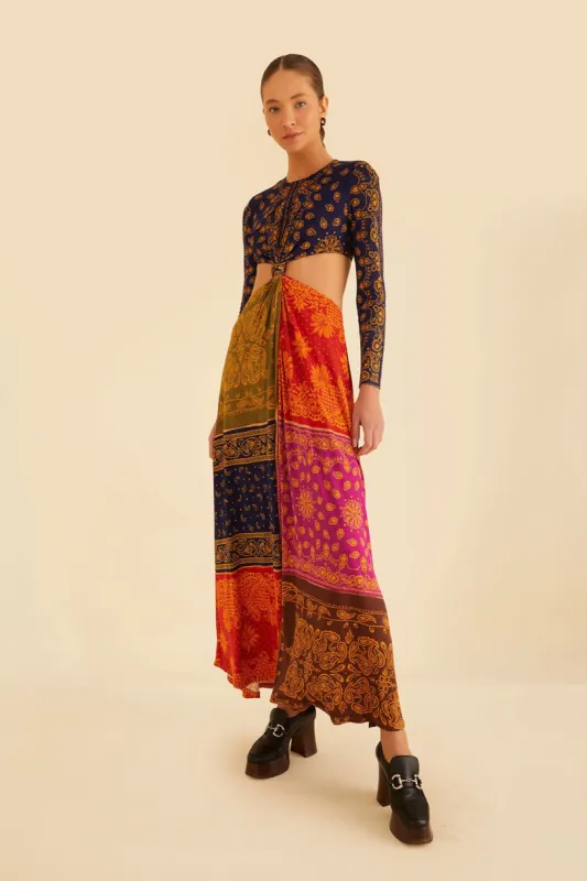 Multicolor Bandana Dream Cut Out Maxi Dress sold by FARM Rio