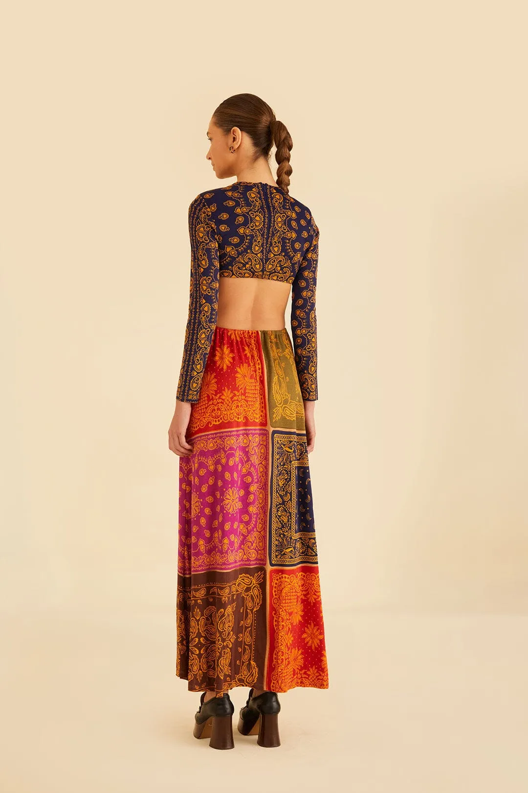 Multicolor Bandana Dream Cut Out Maxi Dress sold by FARM Rio product image thumbnail 4