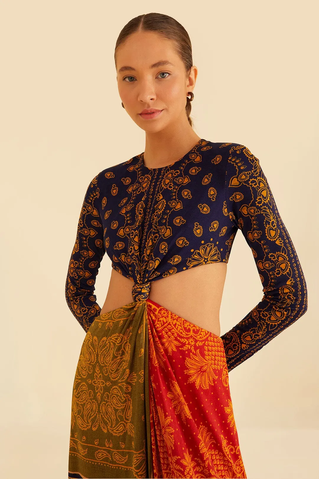 Multicolor Bandana Dream Cut Out Maxi Dress sold by FARM Rio product image thumbnail 3