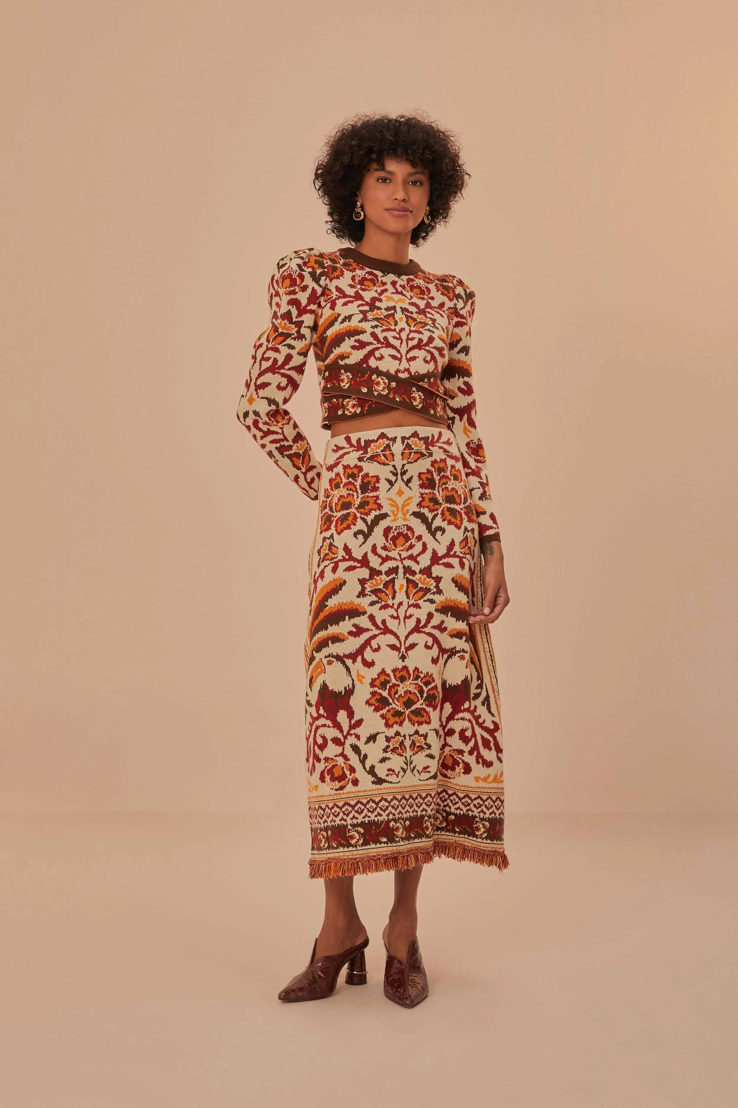 Cream Toucans Scarf Knit Top sold by FARM Rio product image thumbnail 2