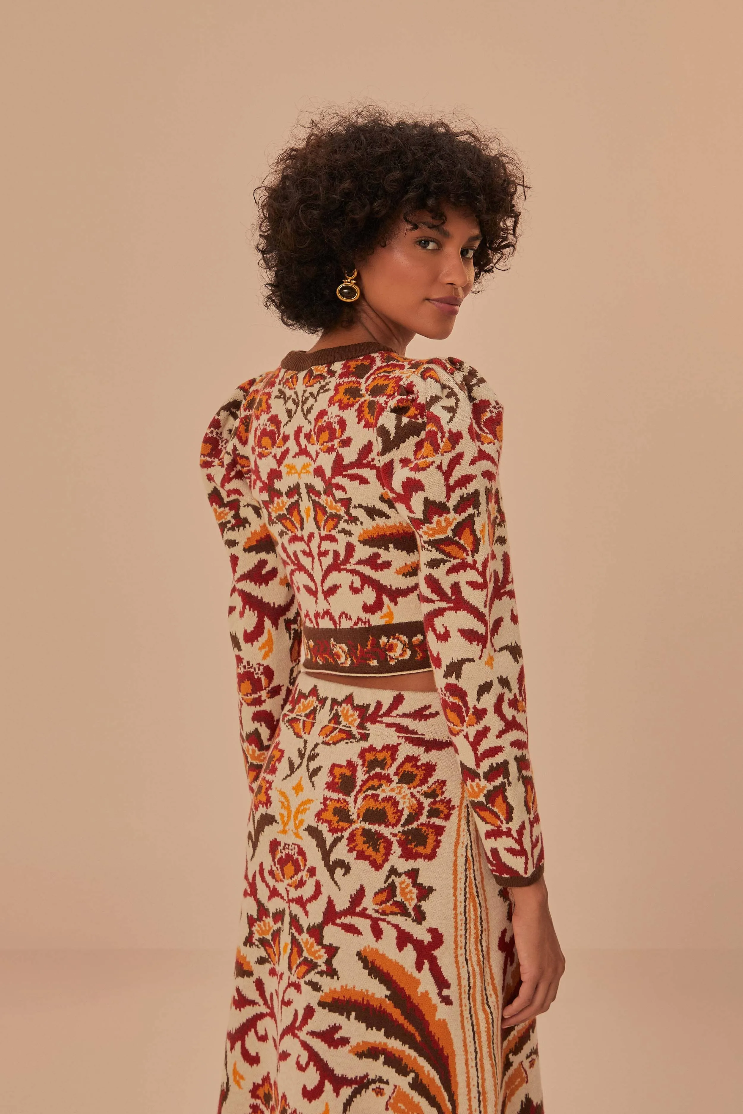 Cream Toucans Scarf Knit Top sold by FARM Rio product image thumbnail 3