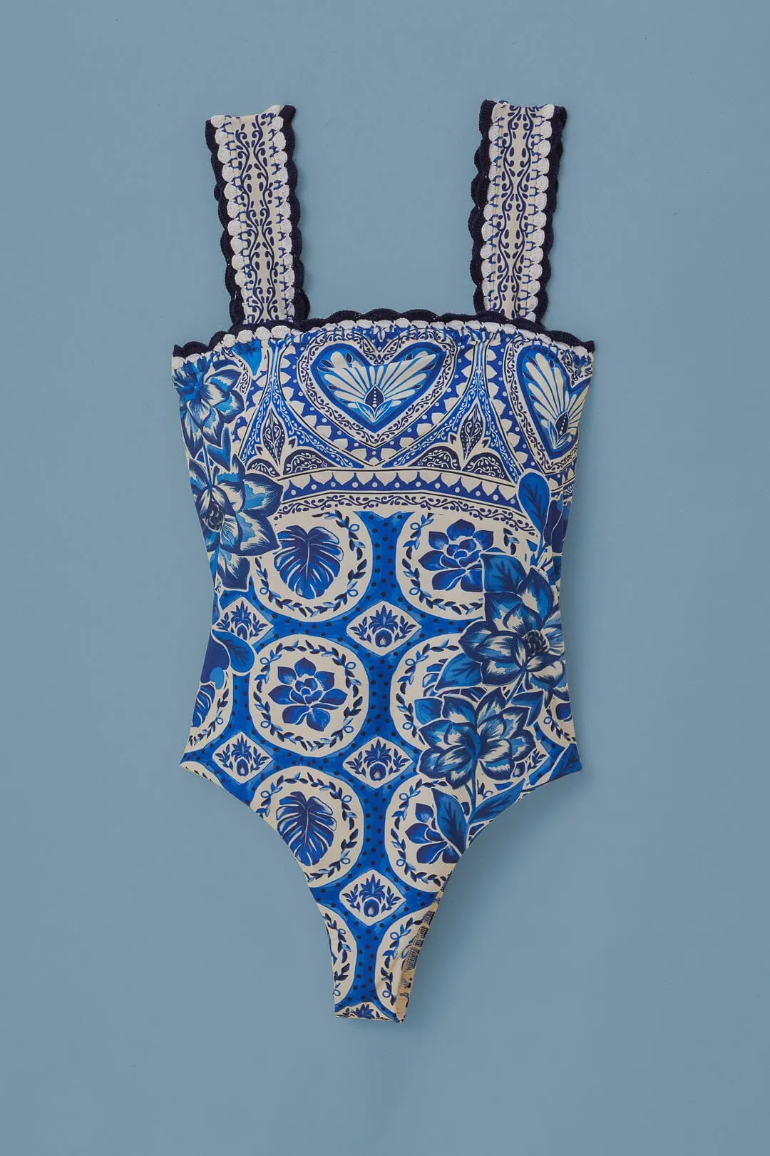 Blue Tile Dream One Piece Swimsuit sold by FARM Rio product image thumbnail 4