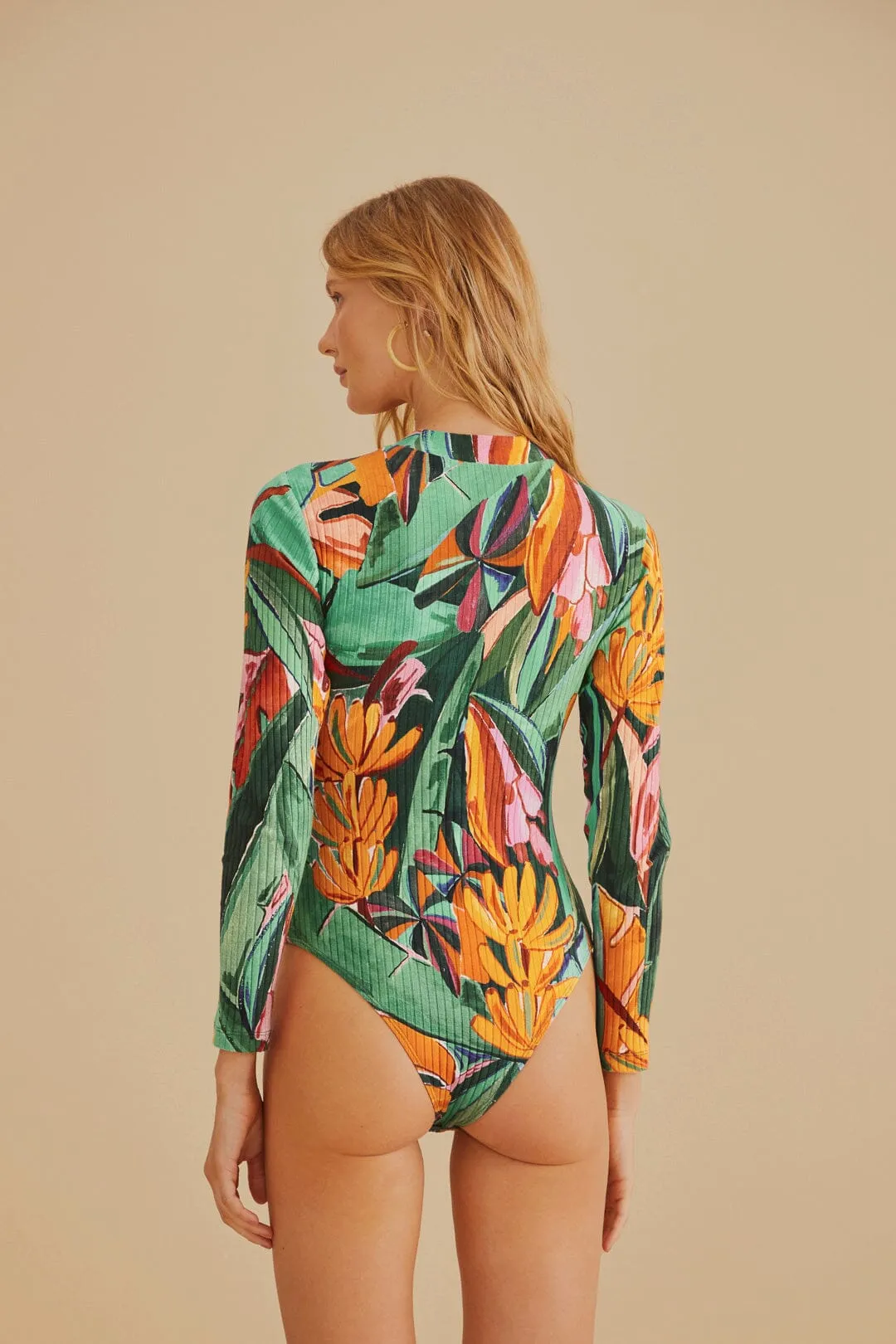 Multicolor Banana Foliage Organic Cotton Bodysuit sold by FARM Rio product image thumbnail 5