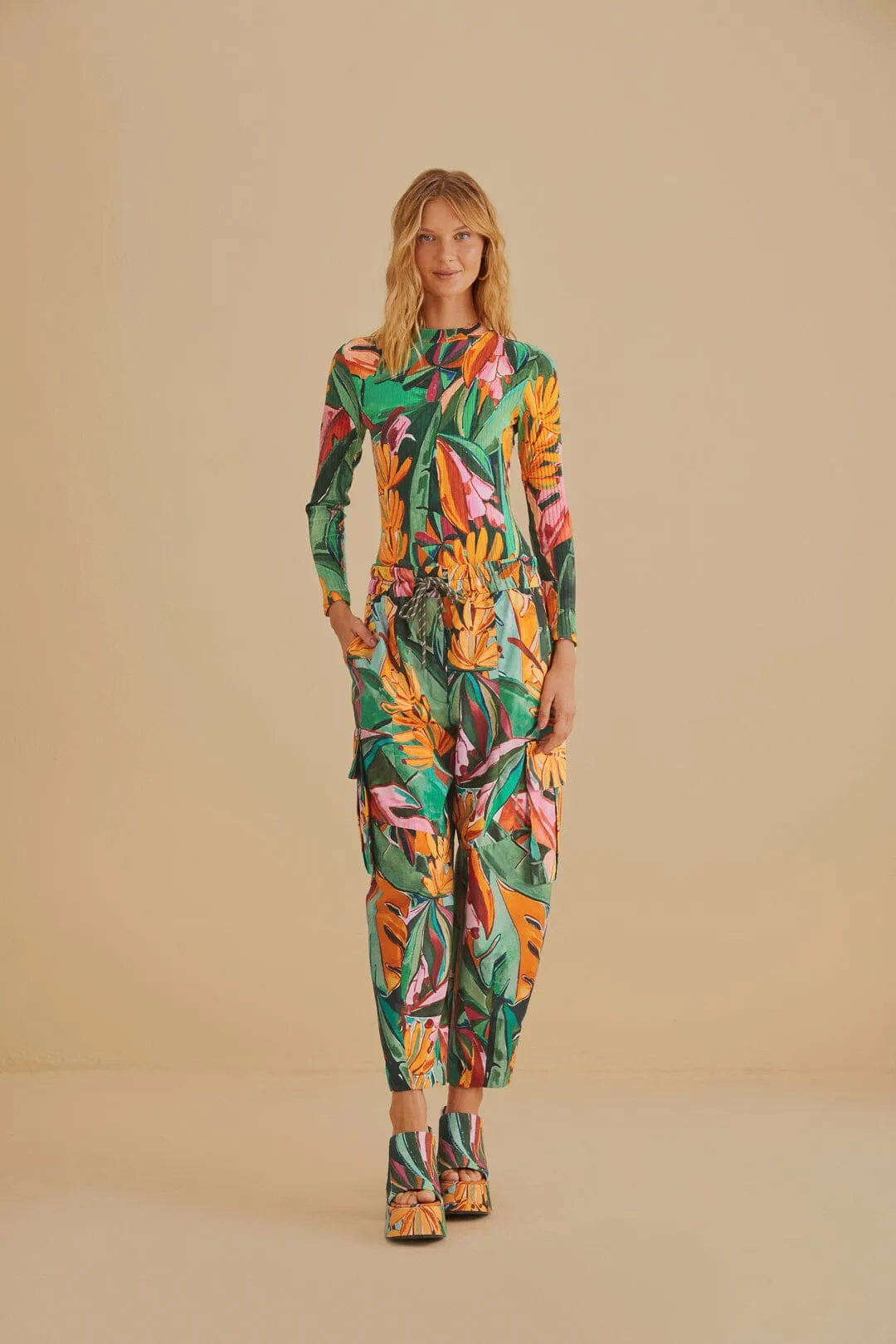 Multicolor Banana Foliage Organic Cotton Bodysuit sold by FARM Rio product image thumbnail 2