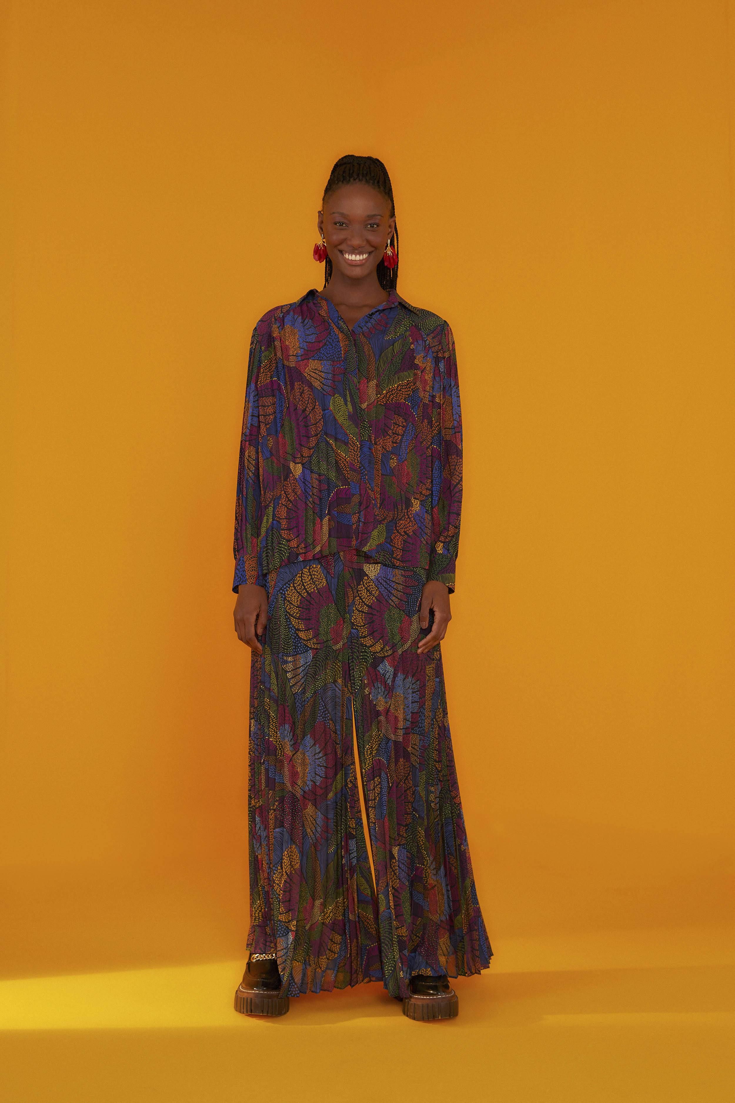 Dotted Macaws Pleated Pants sold by FARM Rio