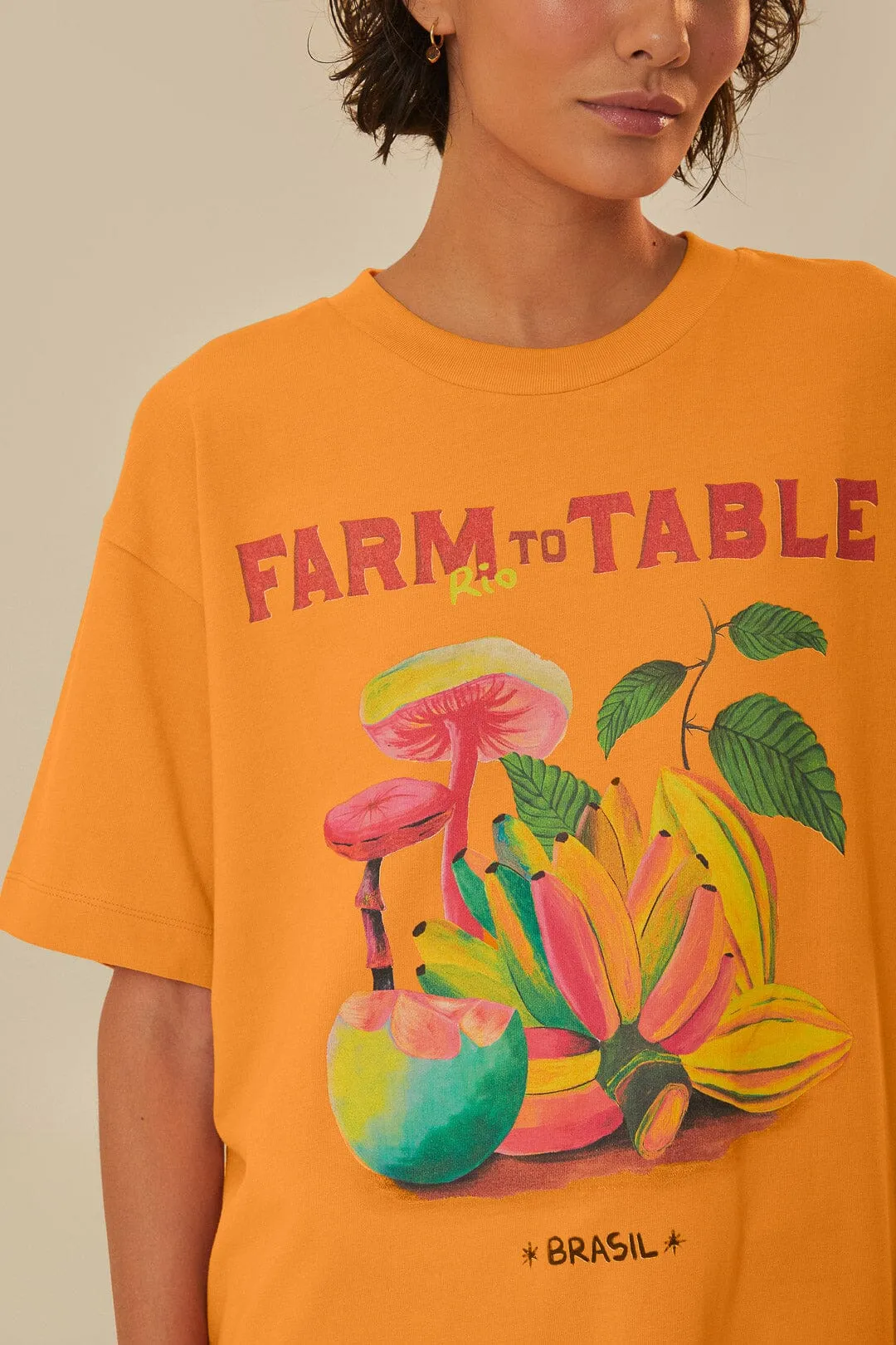 Orange Farm Rio To Table Organic Cotton T-Shirt sold by FARM Rio product image thumbnail 3