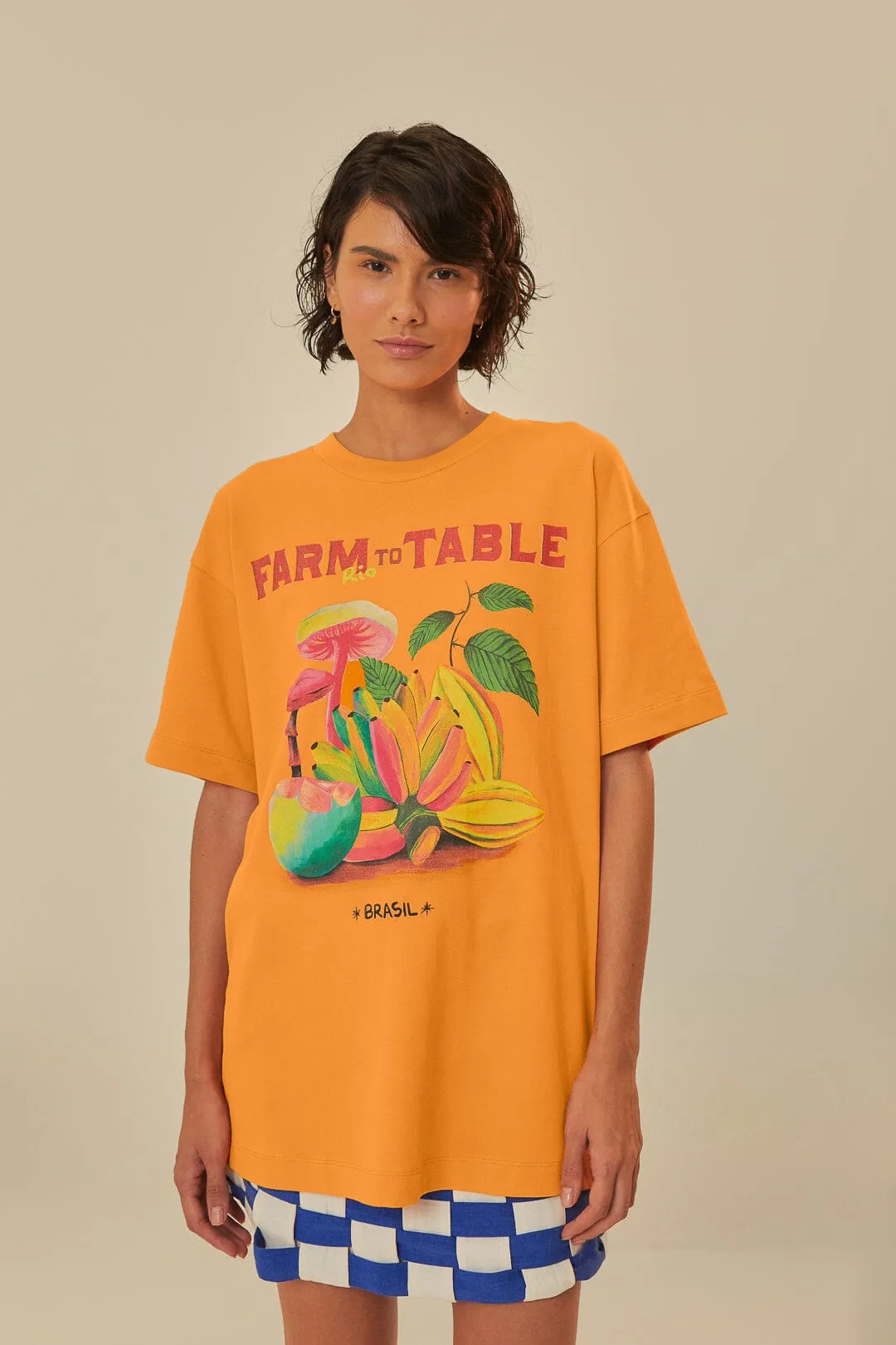 Orange Farm Rio To Table Organic Cotton T-Shirt sold by FARM Rio