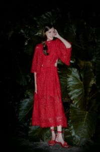 Red Guipure Cut Out Midi Dress sold by FARM Rio
