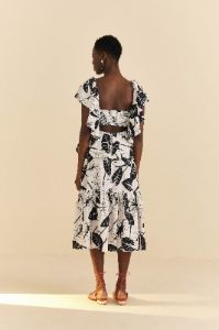 Off-White Graphic Leaves Midi Dress sold by FARM Rio