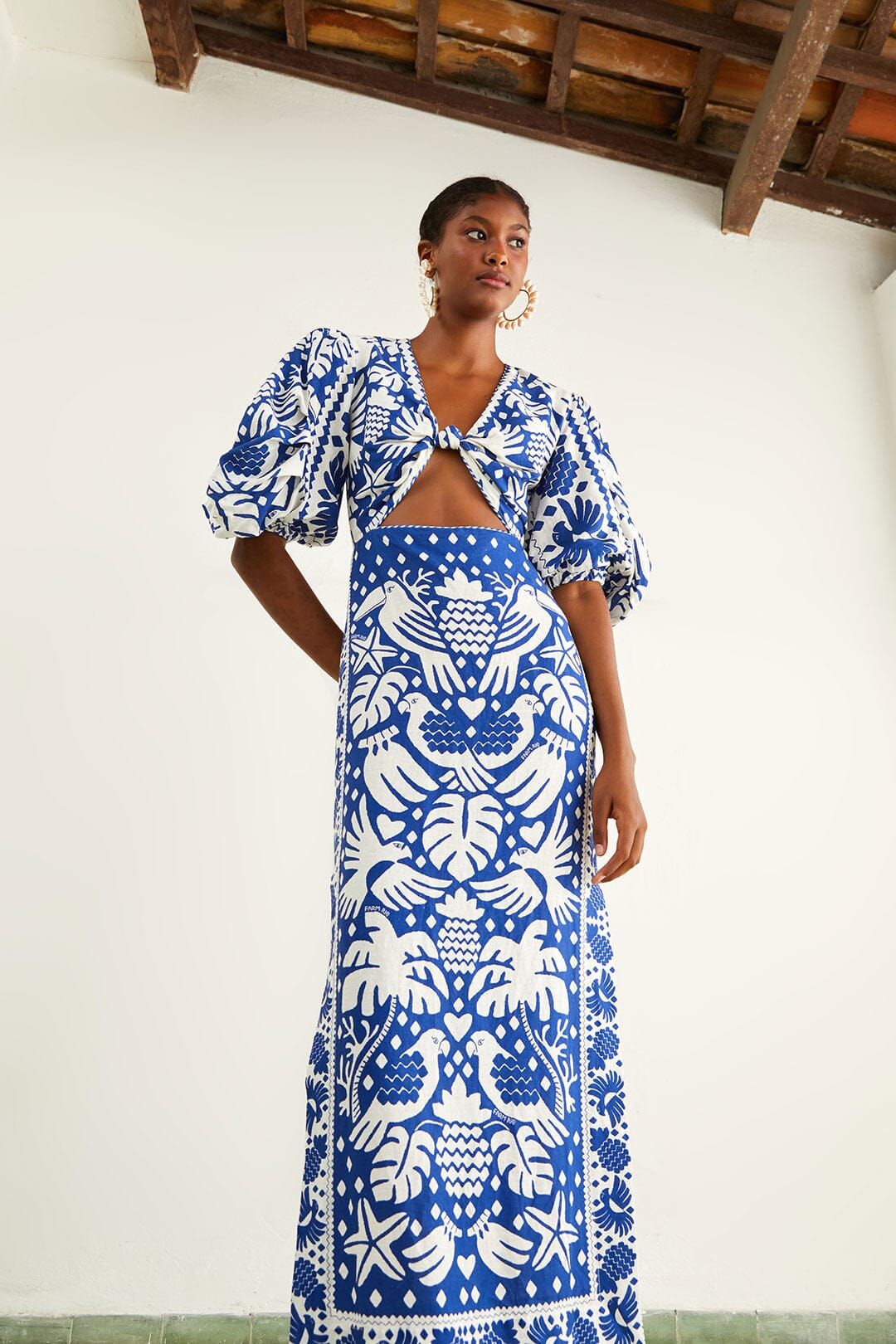 Navy Blue Jungle Scarf Midi Dress sold by FARM Rio product image thumbnail 3