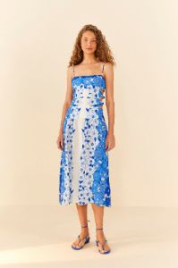 Blue Flower Stripes Midi Dress sold by FARM Rio