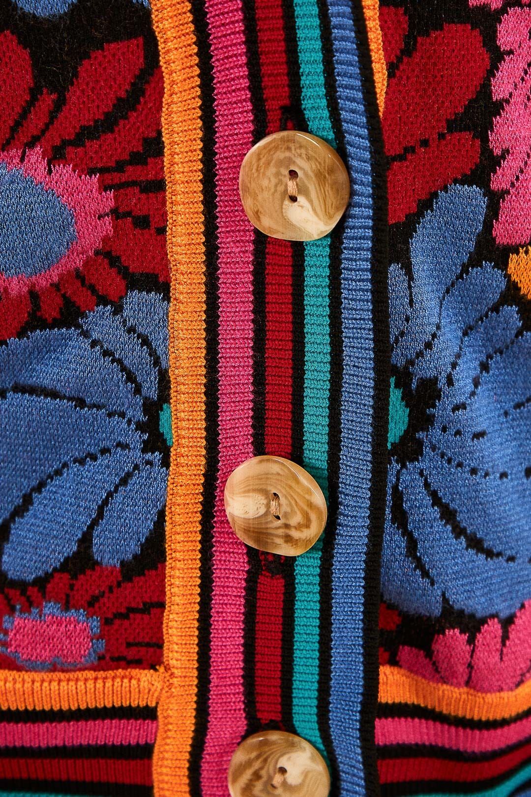 Black Sunny Daisies Knit Cardigan sold by FARM Rio product image thumbnail 5