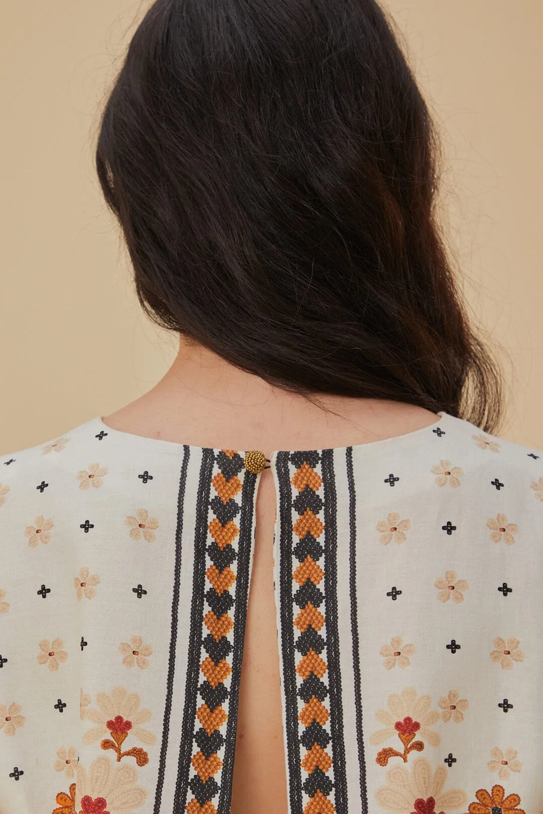 Flower Fan Tapestry Off-White Cropped sold by FARM Rio product image thumbnail 5