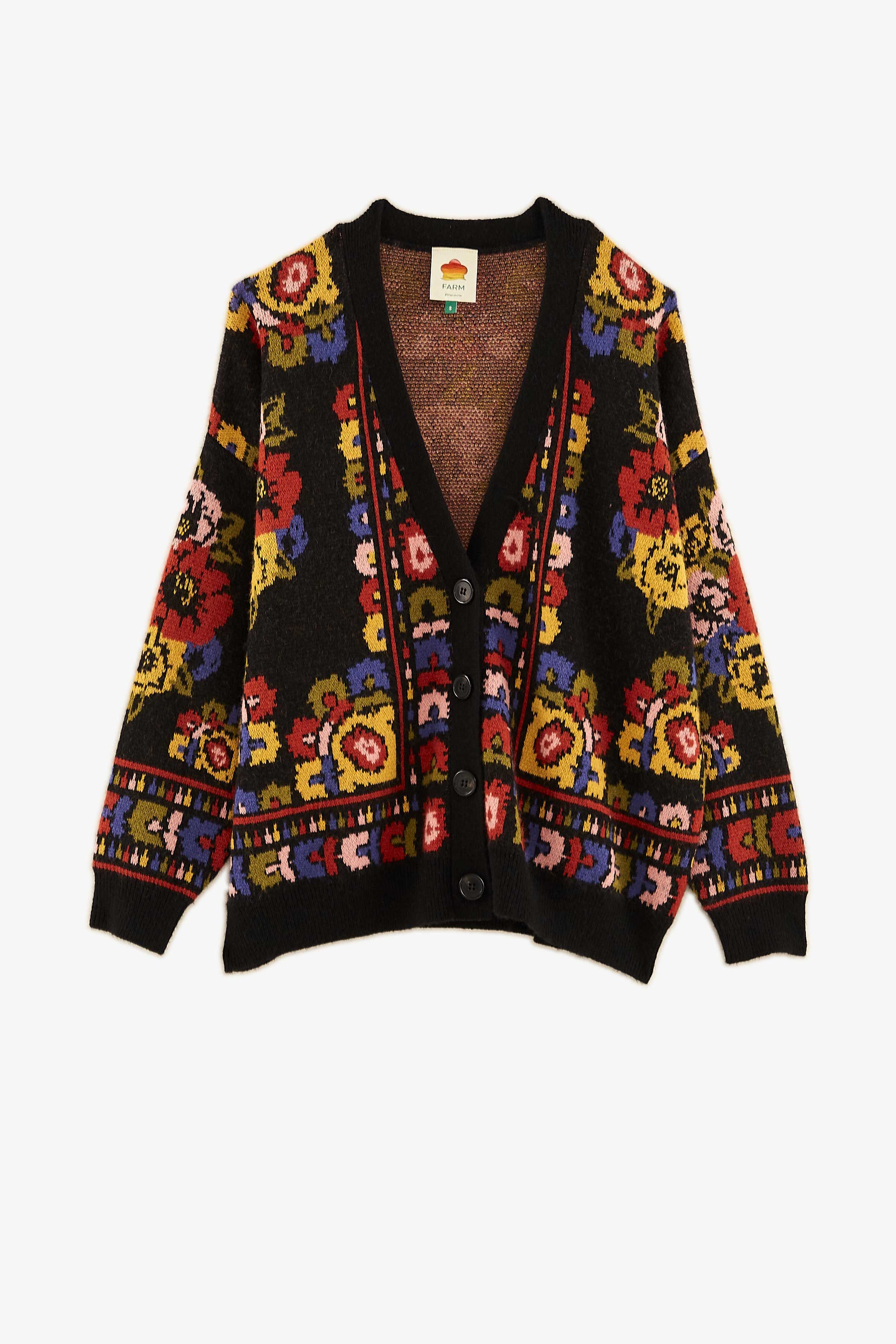 Black Flowers Tapestry Cardigan sold by FARM Rio product image thumbnail 4