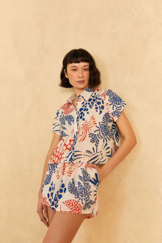 Off-White Mixed Lobster Shorts sold by FARM Rio