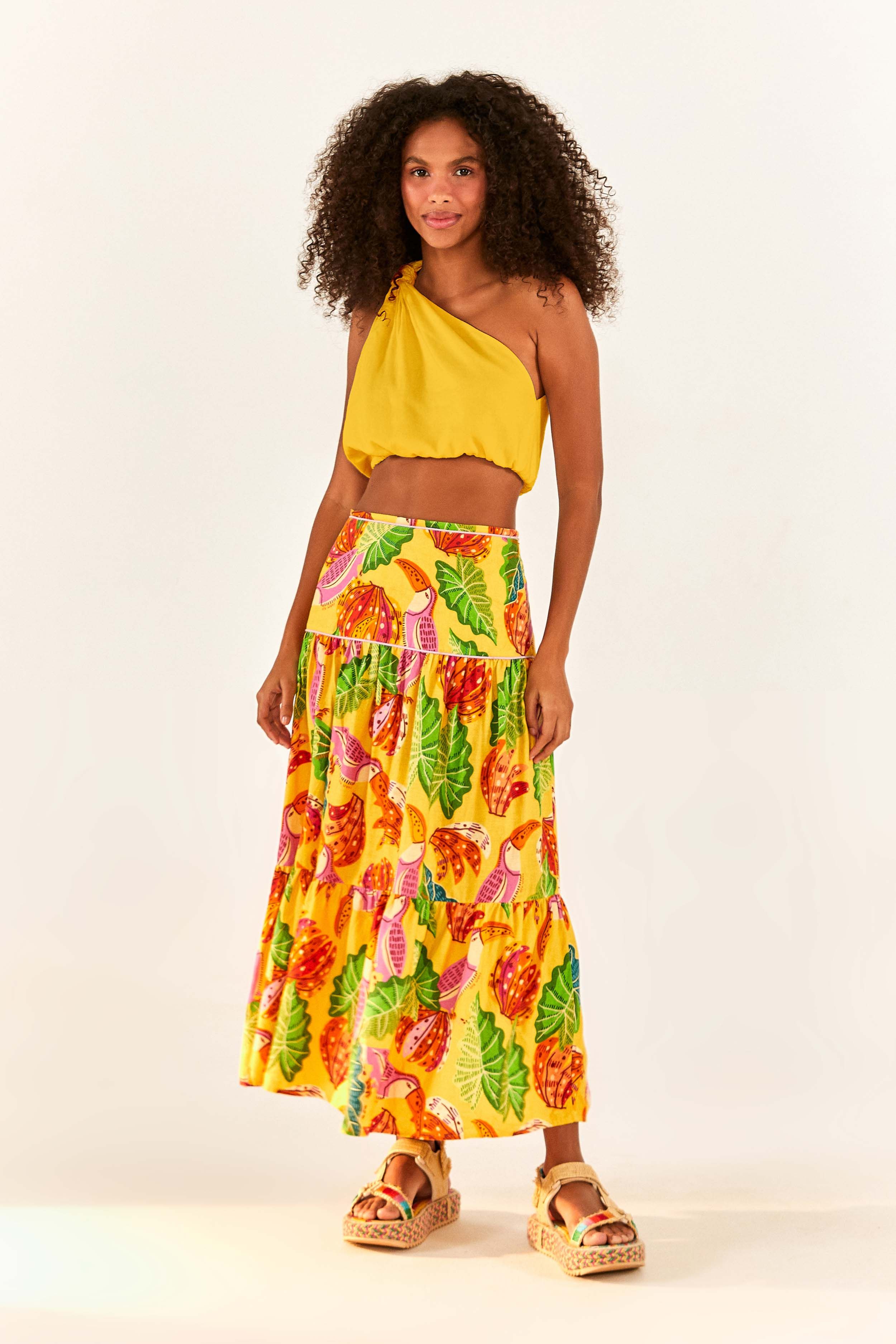 YELLOW KNOT CROP TOP sold by FARM Rio product image thumbnail 4