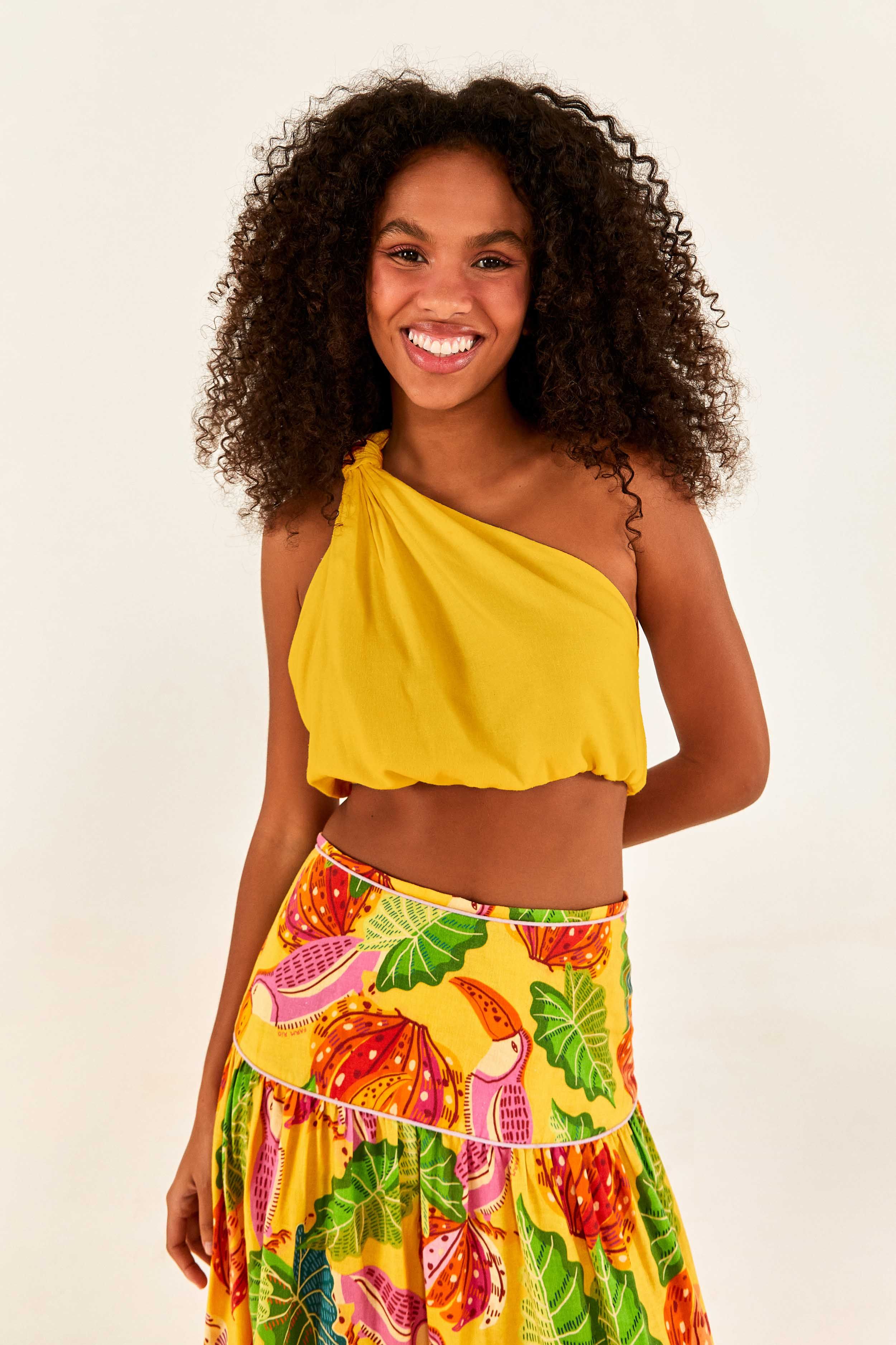 YELLOW KNOT CROP TOP sold by FARM Rio product image thumbnail 3