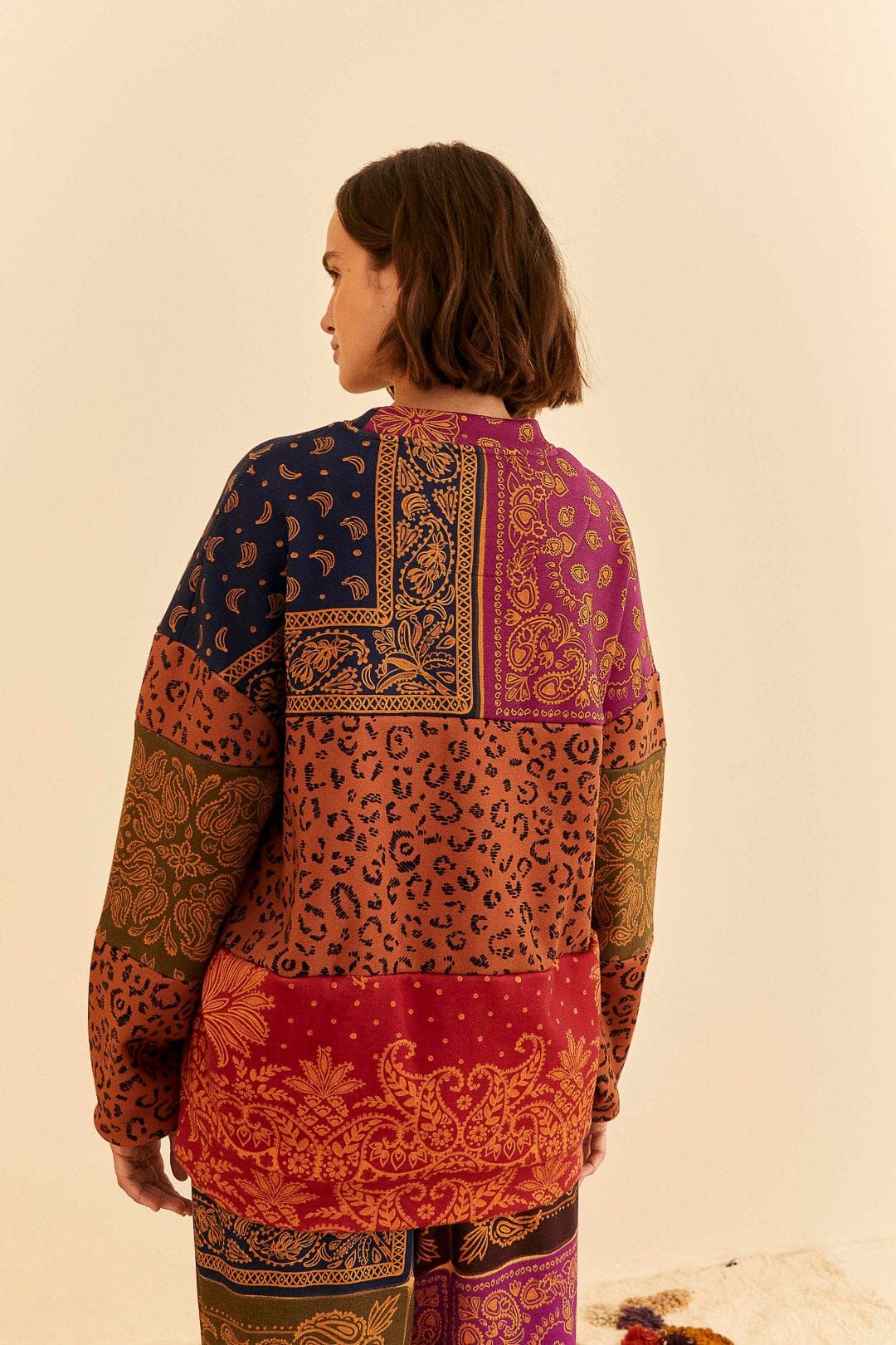 Bandana Dream Mixed Leopard Texture Sweatshirt sold by FARM Rio product image thumbnail 5