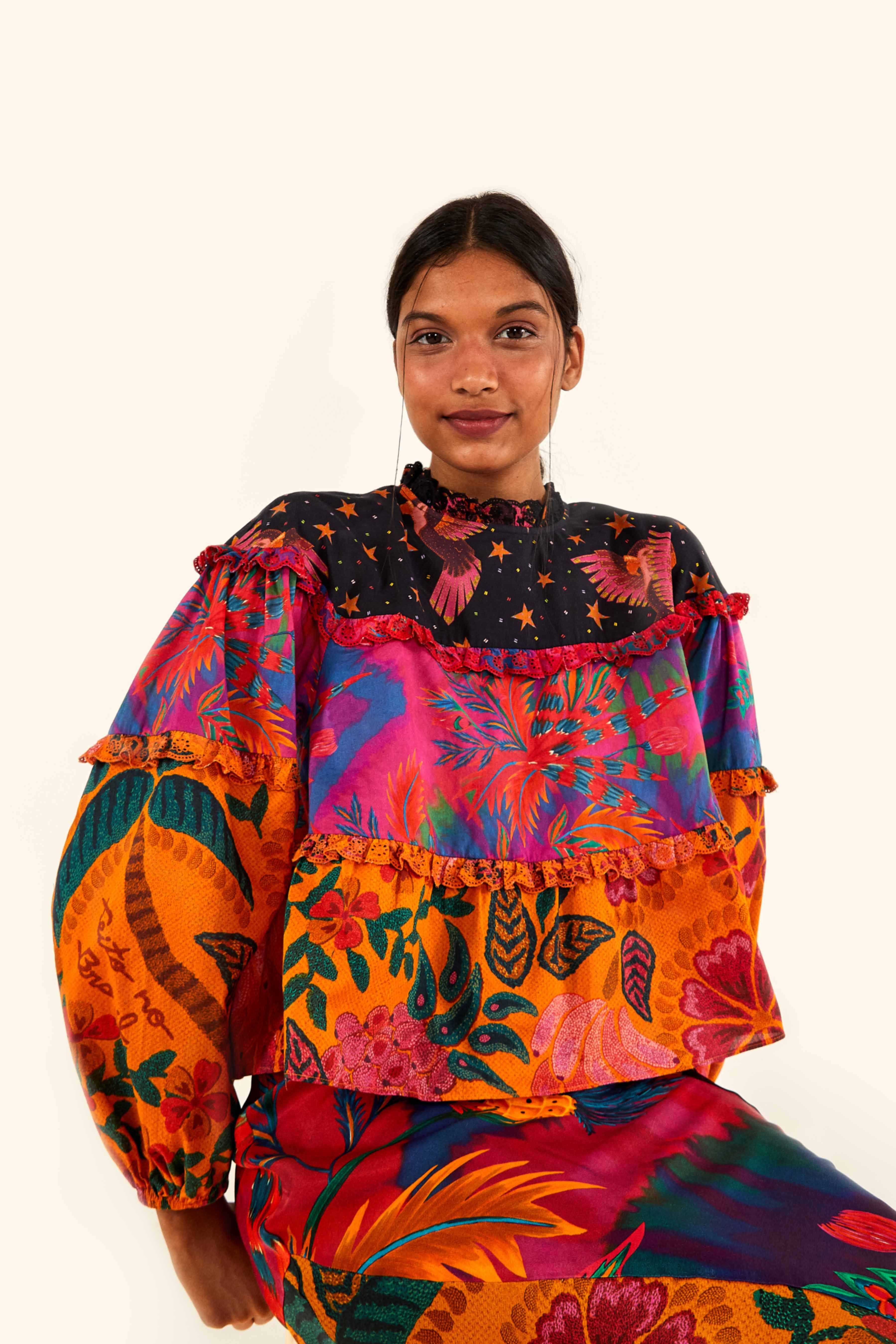 MIXED PRINTS BLOUSE sold by FARM Rio
