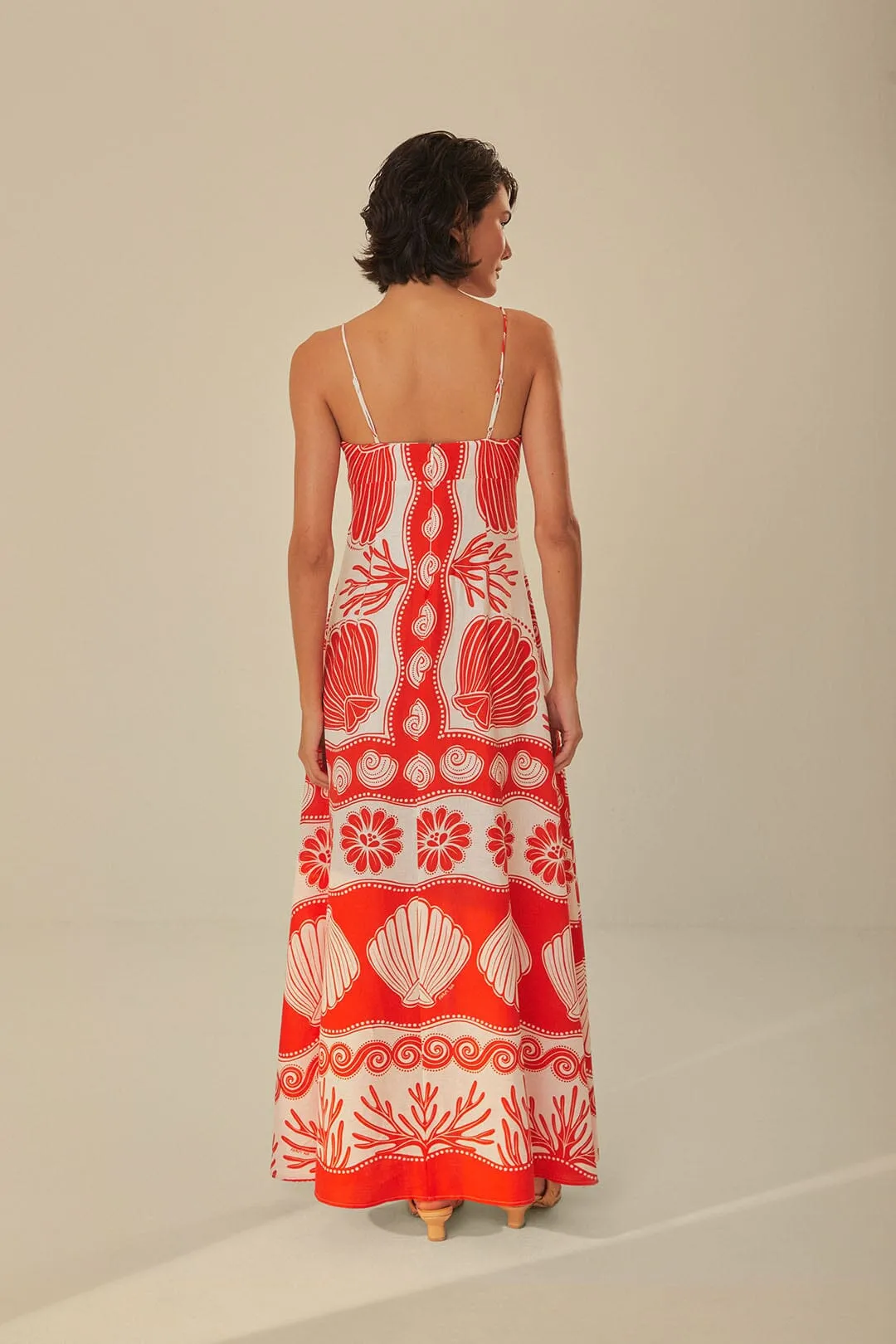 White Ainika Shell LENZING™ ECOVERO™ Euroflax™ Maxi Dress sold by FARM Rio product image thumbnail 4