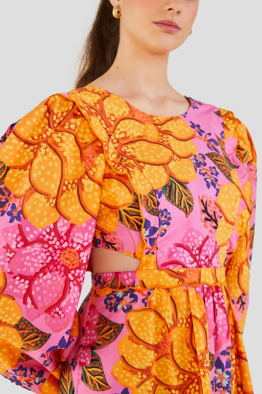 Flowers Garden Organic Cotton Midi Dress sold by FARM Rio product image thumbnail 5