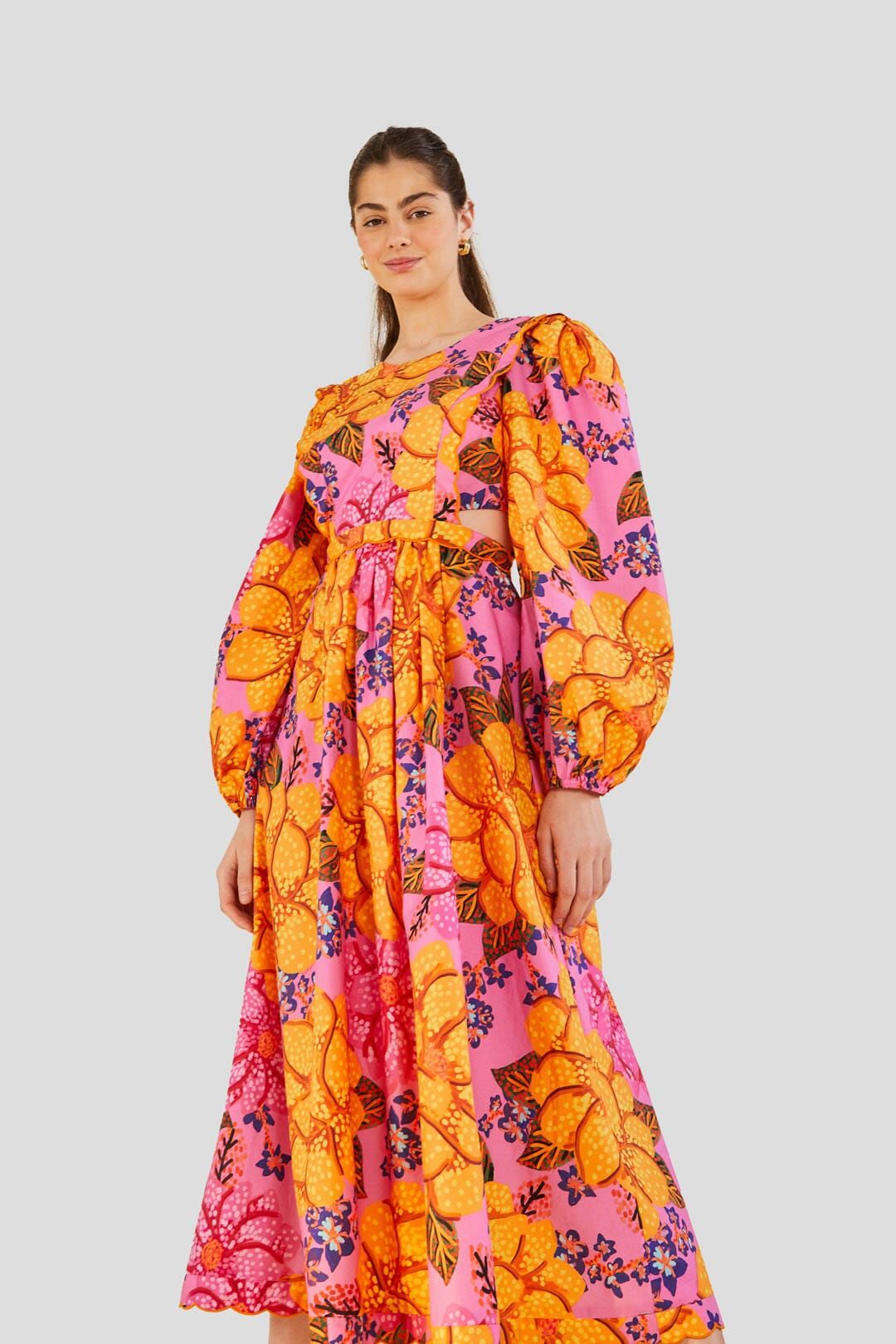 Flowers Garden Organic Cotton Midi Dress sold by FARM Rio