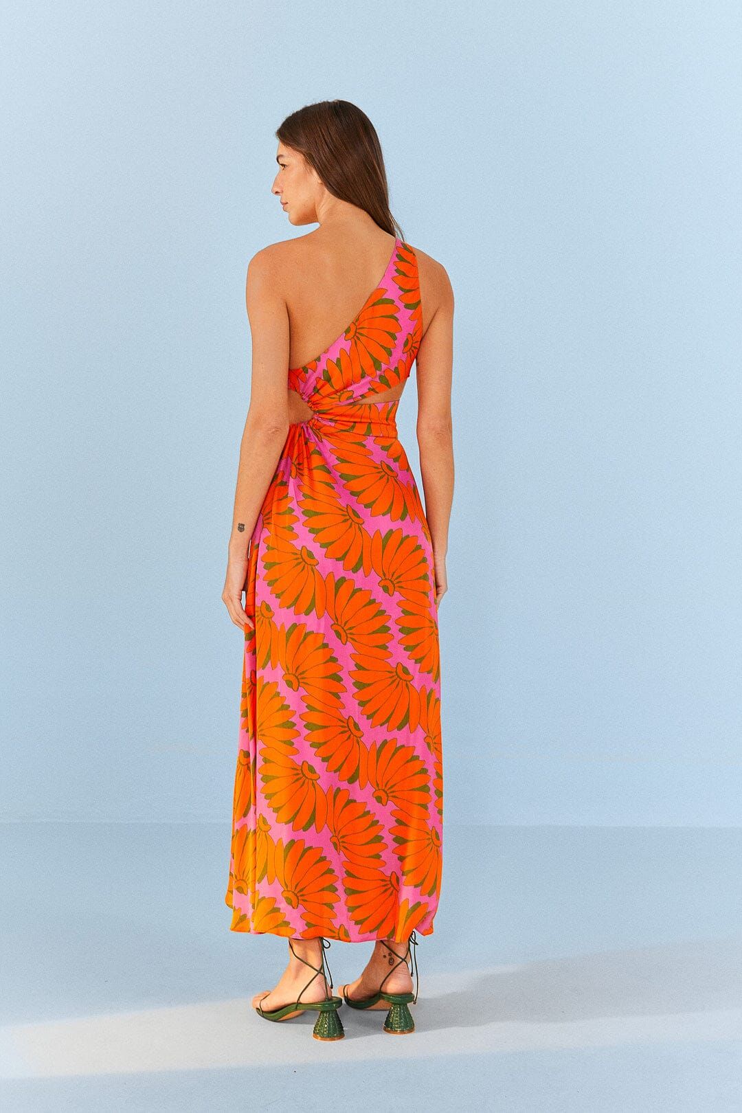 Pink Copacabana Lenzing™ Ecovero™ Viscose Cut Out Midi Dress sold by FARM Rio product image thumbnail 4