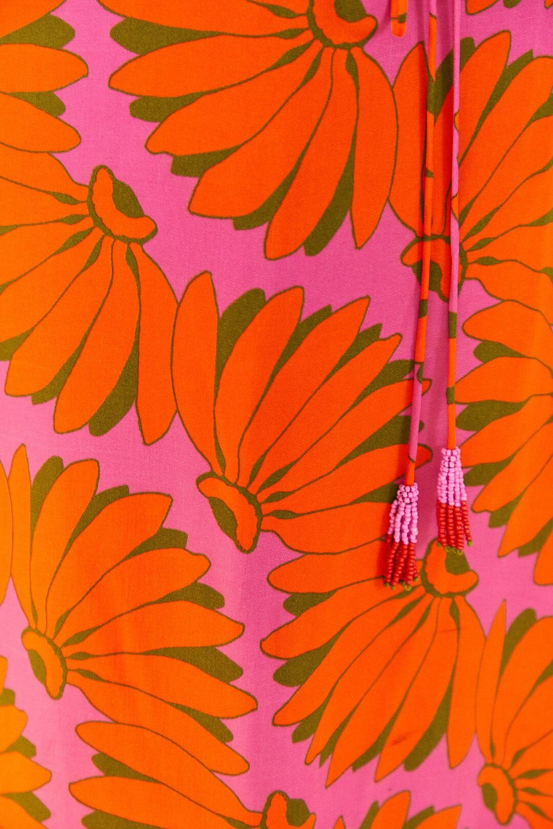 Pink Copacabana Lenzing™ Ecovero™ Viscose Cut Out Midi Dress sold by FARM Rio product image thumbnail 5