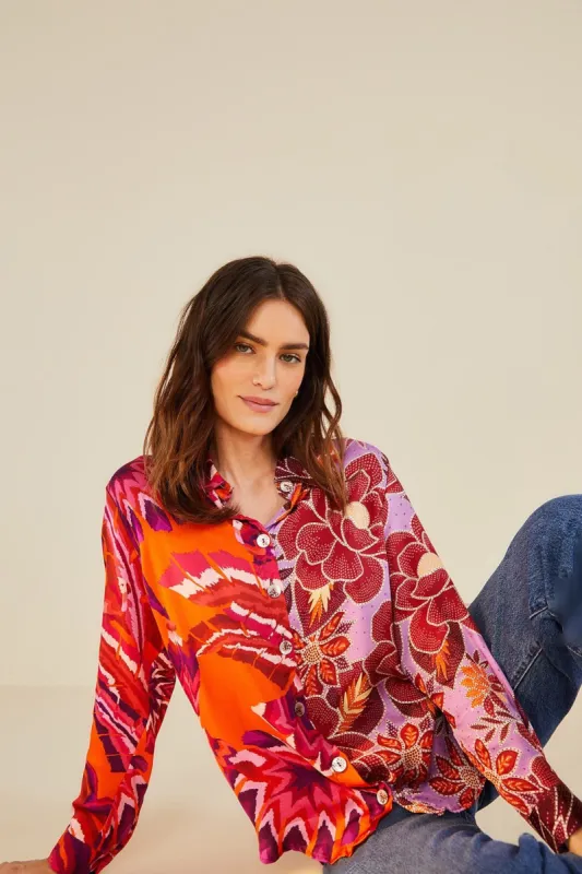 Lilac Mixed Prints Shirt sold by FARM Rio