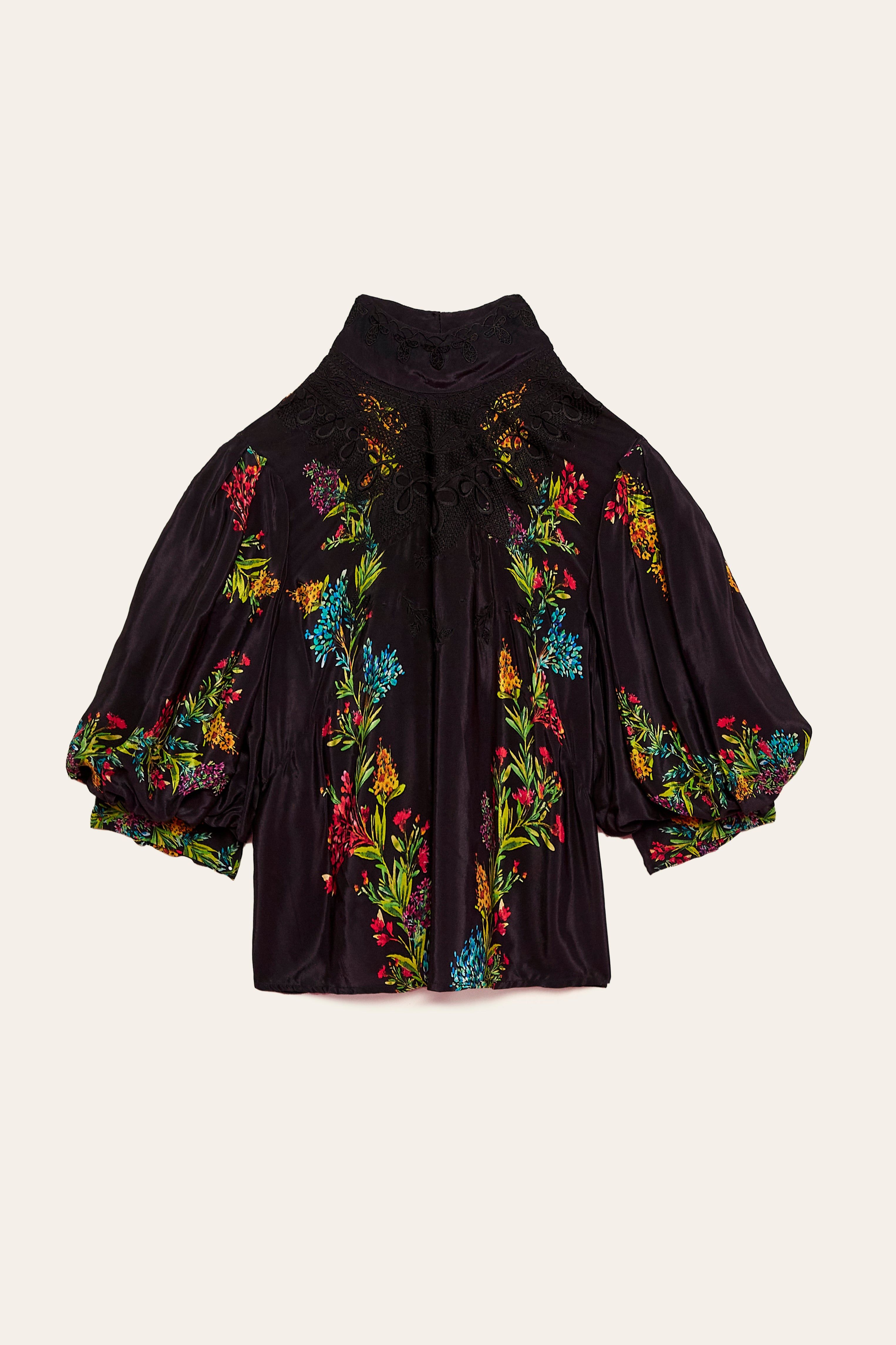 Black Louise Floral Blouse sold by FARM Rio product image thumbnail 5