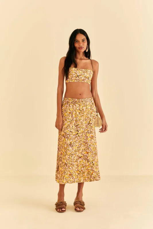 Light Pink Star Fruit Midi Skirt sold by FARM Rio