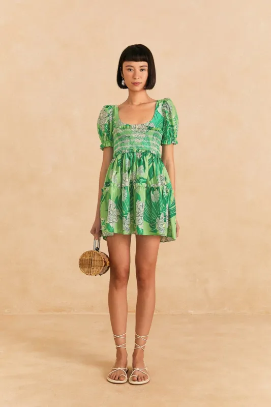 Green Dewdrop Floral Mini Dress sold by FARM Rio