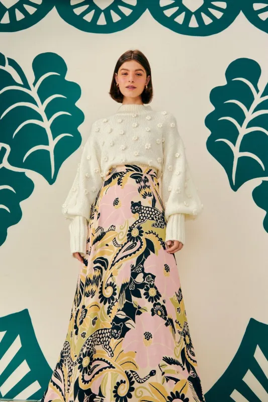 Sand Vintage Forest Lenzing™ Ecovero™ Viscose  Maxi Skirt sold by FARM Rio