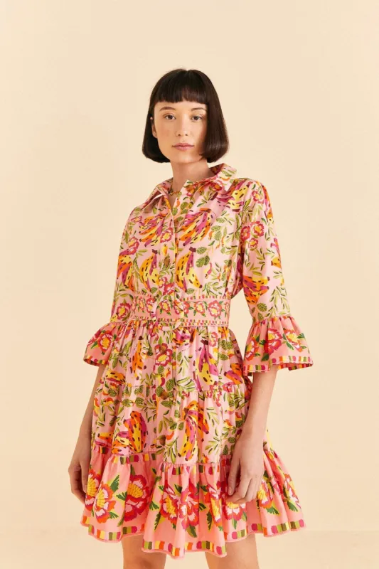 Pink Painted Bananas Organic Cotton Mini Dress sold by FARM Rio