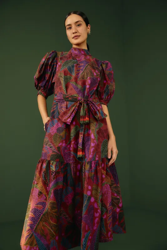 Brown Dotted Forest Lenzing™ Ecovero™ Viscose Midi Dress sold by FARM Rio