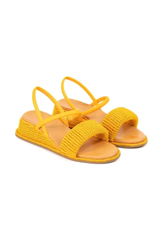 Yellow Wedge Espadrille Sandal sold by FARM Rio