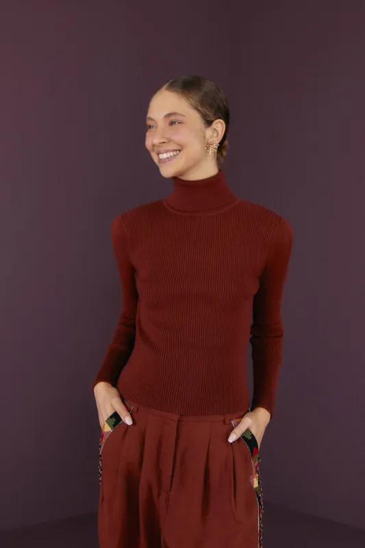 BROWN KNIT BLOUSE made by FARM Rio