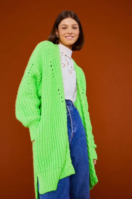 Lime Green Cardigan made by FARM Rio